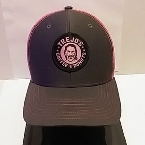 Trejo's Coffee & Donuts Gray and Pink Hat